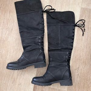 Black knee high boots